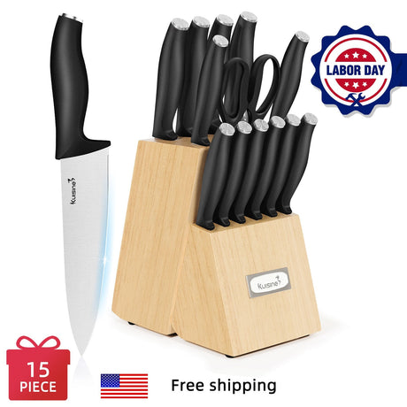 Elevate Your Labor Day Feast with Kuisine's 15-Piece Knife Set