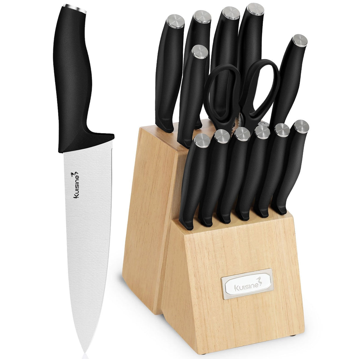 15 Piece Premium Chef Knife Set with Ergonomic Non-Slip Handle - Kuisine Cutlery High Quality Kitchen Chef Knife Set