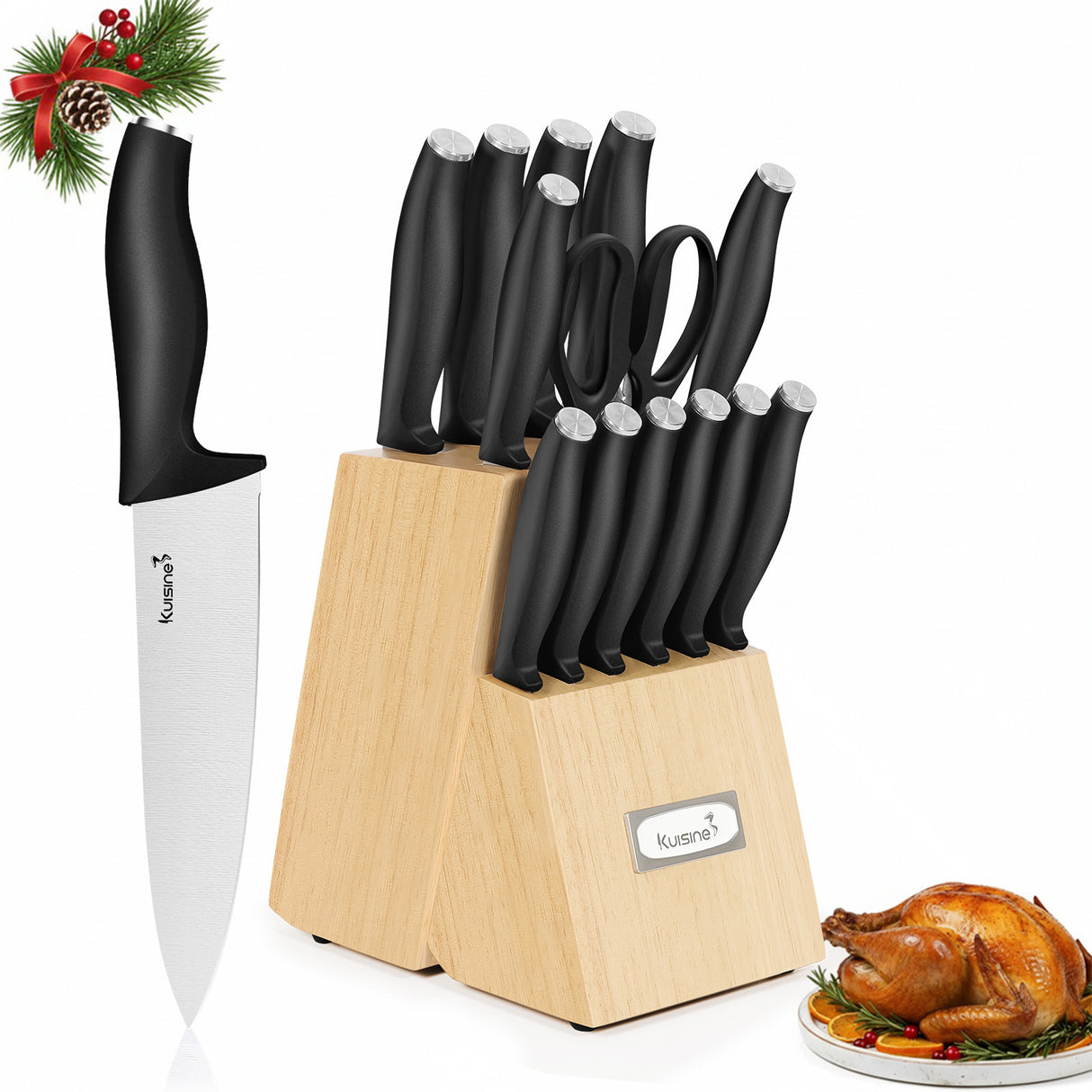 15 Piece Premium Chef Knife Set with Ergonomic Non-Slip Handle