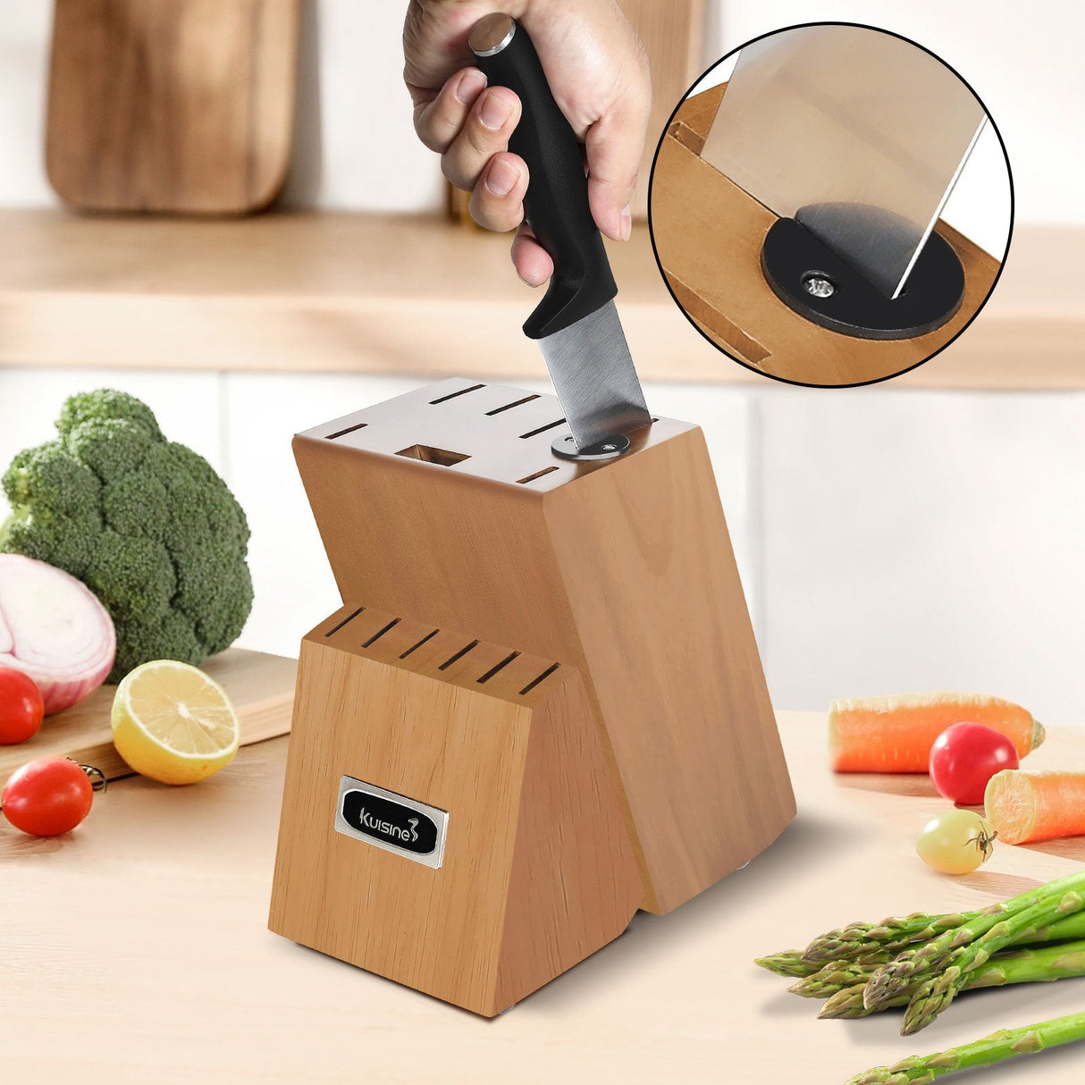 15 Piece Sharp Chef Knife Set with Ergonomic Handle - Kuisine Cutlery High Quality Kitchen Chef Knife Set