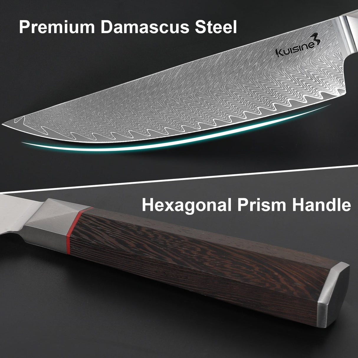 12 Piece Premium Damascus Steel Kitchen Knife Set with Ergonomic Wood Handle