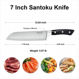 7 Inch Santoku Knife German High Carbon Stainless Steel Chef Knife