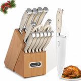 15 Piece High Carbon Stainless Steel Chef Knife Set with Built-in Sharpener