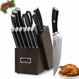 14 Piece Luxury Authentic Damascus Knife Set with Ergonomic Non-Slip Handle