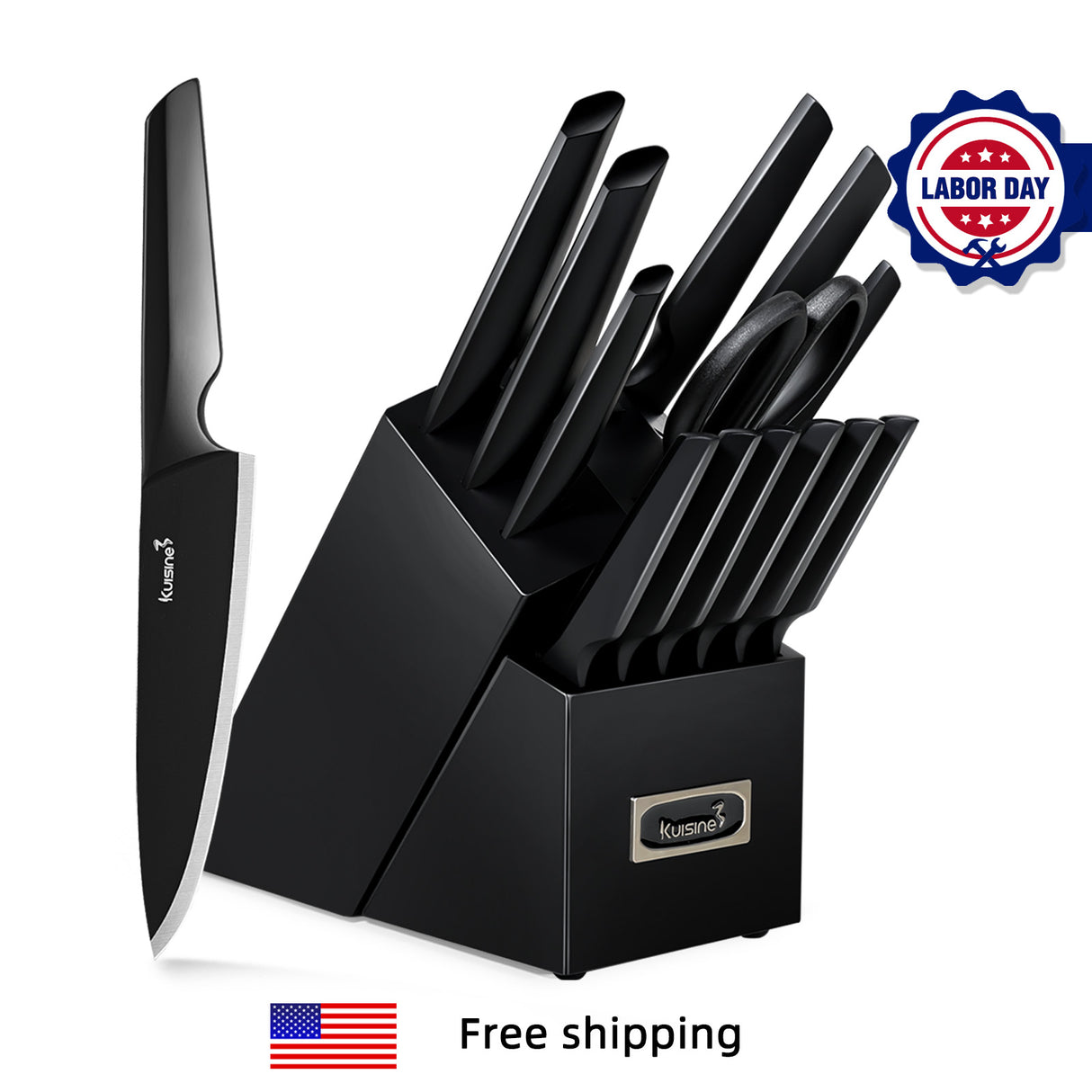 15 Piece One-Piece Molding Modern Kitchen Knife Set with Built-in Sharpener