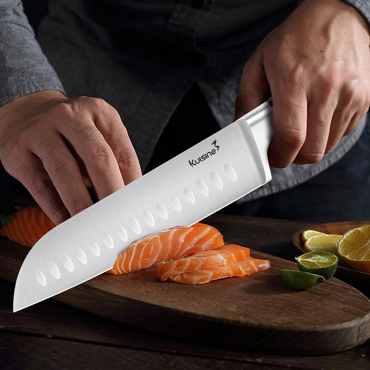 7 Inch Santoku Knife German High Carbon Stainless Steel Chef Knife